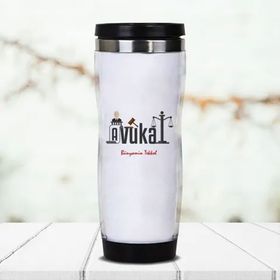 Hediyemen Avukatlara Hediye Kişiye Özel 400 ML Beyaz Termos Bardak