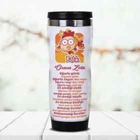 Hediyemen Balık Burcuna Hediye Kişiye Özel Esprili 400 ml Beyaz Termos
