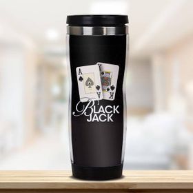 Hediyemen Black Jack Temalı 0,4 lt Beyaz Termos Bardak