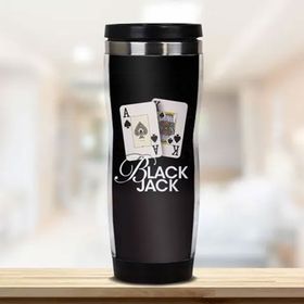 Hediyemen Black Jack Temalı 400 ml Beyaz Termos Bardak