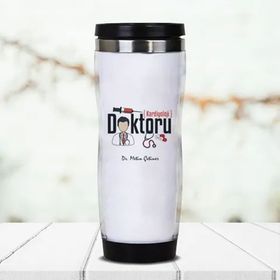 Hediyemen Branşlı Doktor Temalı Hediye 400 ml Beyaz Termos Bardak