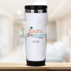 Hediyemen Kadın Doğum Uzmanına Hediye Kişiye Özel 0,4 lt Beyaz Termos