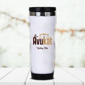 Hediyemen Kişiye Özel Avukata Hediye 0,4 lt Beyaz Termos