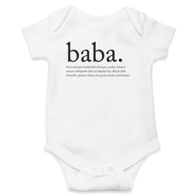 Hediyenza Baba Baskılı Beyaz Bebek Body