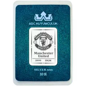 Hediyeye Özel 10 Gr Manchester United Temalı 999 Ayar Gümüş İle Üretilmiş Gümüş Külçe