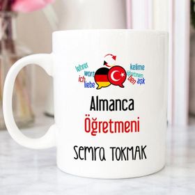 Hedizu Beyaz Almanca Öğretmeni Hediye Kupa Bardak