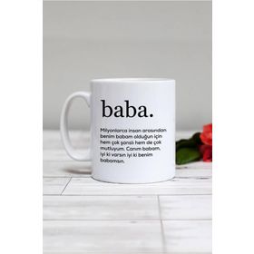 Hedizu Beyaz Baba Babalar Günü Hediyesi Kupa Bardak