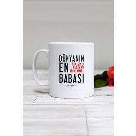 Hedizu Beyaz Baba Babalar Günü Hediyesi Kupa Bardak