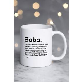 Hedizu Beyaz Babaya Hediye Baba Kupa Bardak