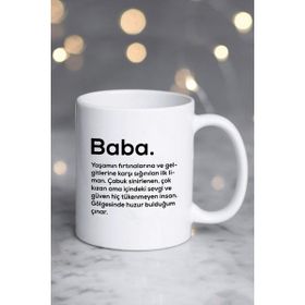Hedizu Beyaz Babaya Hediye Baba Kupa Bardak