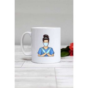 Hedizu Beyaz Kadın Doktor Kupa Bardak