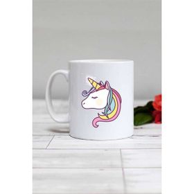 Hedizu Beyaz Unicorn Hediye Kupa Bardak