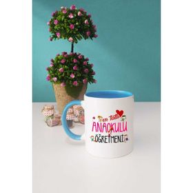 Hedizu En Tatlı Anaokulu Öğretmeni Mavi Kupa