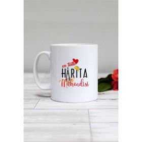 Hedizu En Tatlı Harita Mühendisi Beyaz Kupa