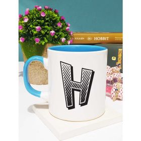 Hedizu Harf Tasarımlı H Harfli Mavi Kupa