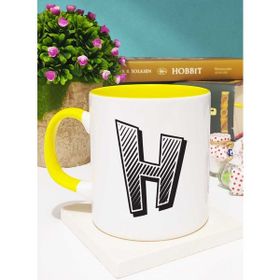 Hedizu Harf Tasarımlı H Harfli Sarı Kupa