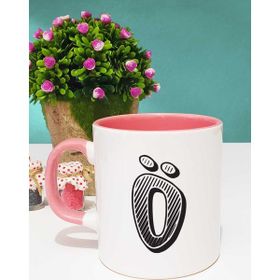 Hedizu Harf Tasarımlı Ö Harfli Pembe Kupa