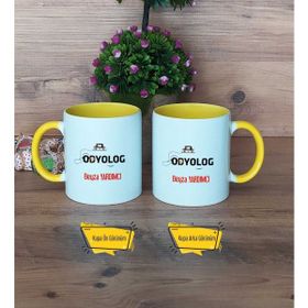 Hedizu Kişiye Özel Odyolog Sarı Kupa Bardak