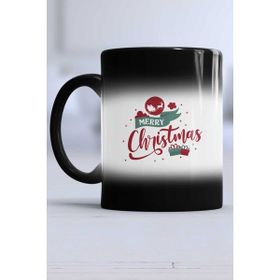 Hedizu Merry Christmas Siyah Kupa Bardak Sihirli