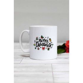 Hedizu Merry Christmas Yılbaşı Hediyesi Beyaz Kupa