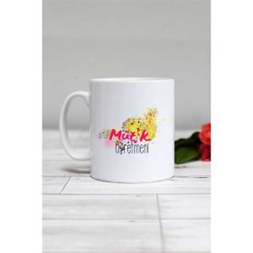 Hedizu Müzik Öğretmeni Hediye Beyaz Kupa