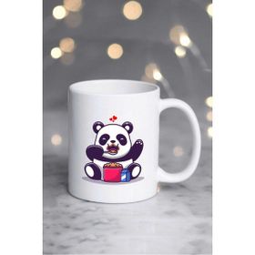 Hedizu Sevimli Panda Beyaz Kupa Bardak