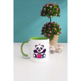 Hedizu Sevimli Panda Yeşil Kupa Bardak