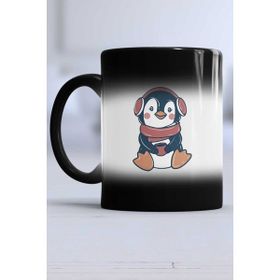 Hedizu Tatlı Penguen Siyah Kupa Bardak