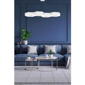 Hegza Lighting Beyaz Kasa Beyaz Işık Led Avize
