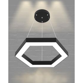 Hegza Lighting Hexagon Siyah Ayarlanabilir Sarkıt 4000K Doğal Beyaz Modern Led Avize