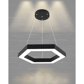 Hegza Lighting Hexagon Siyah Ayarlanabilir Sarkıt 4000K Doğal Beyaz Modern Led Avize