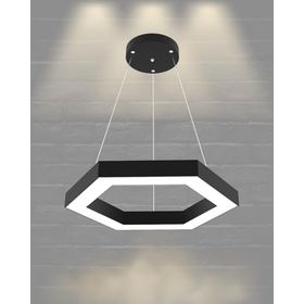 Hegza Lighting Hexagon Siyah Ayarlanabilir Sarkıt 4000K Doğal Beyaz Modern Led Avize
