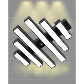 Hegza Lighting Parrilla Plafonyer Siyah 3000K Sarı Işık Modern Led Avize
