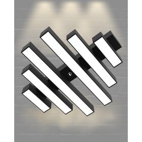 Hegza Lighting Parrilla Plafonyer Siyah 4000K Doğal Beyaz Modern Led Avize
