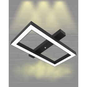 Hegza Lighting Piazza Plafonyer Siyah 3000K Sarı Işık Modern Led Avize