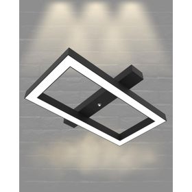 Hegza Lighting Piazza Plafonyer Siyah 4000K Doğal Beyaz Modern Led Avize