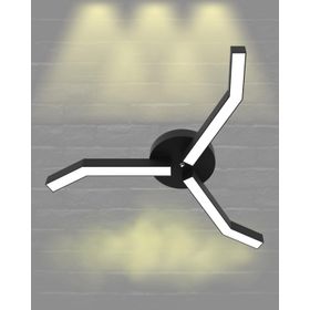 Hegza Lighting Timon Plafonyer Siyah 3000K Sarı Işık Modern Led Avize