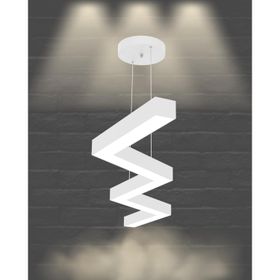 Hegza Lighting Zigzag Ayarlanabilir Sarkıt Beyaz Kasa 4000K Doğal Beyaz Modern Led Avize