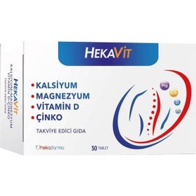 Heka Farma Hekavit Kalsiyum Magnezyum Vitamin D Çinko 30 Tablet