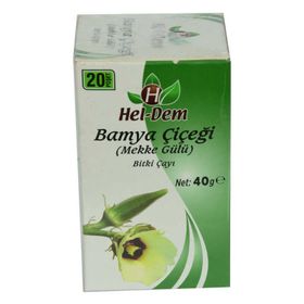 Hel-Dem 2 gr 20 Süzen Poşet 40 gr Bamya Çiçeği Mekke Gülü Bitki Çayı
