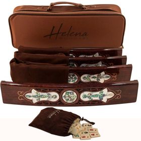 Helena Art Abalone Yeşil Sedef Kakma Ahşap Okey Takımı