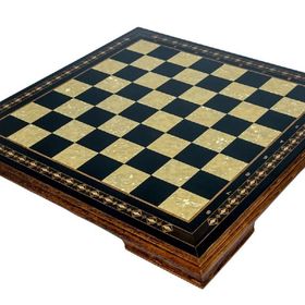 Helena Wood Art 59x59 cm El Yapımı Masif Ahşap Sedefli Satranç Tablası