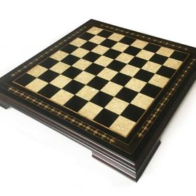 Helena Wood Art 59x59 cm El Yapımı Masif Ahşap Sedefli Satranç Tablası