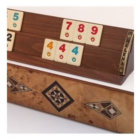 Helena Wood Art Kardelen Mozaikli Mazel El Yapımı Masif Ahşap Okey Takımı