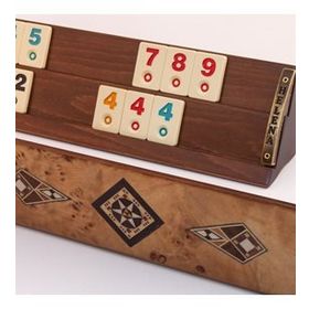 Helena Wood Art Kardelen Mozaikli Mazel El Yapımı Masif Ahşap Okey Takımı