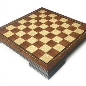 Helena Wood Art Kızıl El Yapımı Ahşap Satranç Tablası