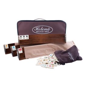 Helena Wood Art Sade Oval El Yapımı Masif Ahşap Okey Takımı