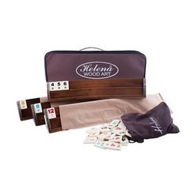 Helena Wood Art Sade Oval El Yapımı Masif Ahşap Okey Takımı