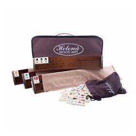 Helena Wood Art Sade Oval El Yapımı Masif Ahşap Okey Takımı