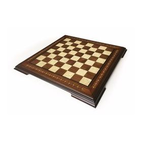 Helena Wood Ceviz 59x59 cm Art El Yapımı Masif Ahşap Sedefli Satranç Tablası